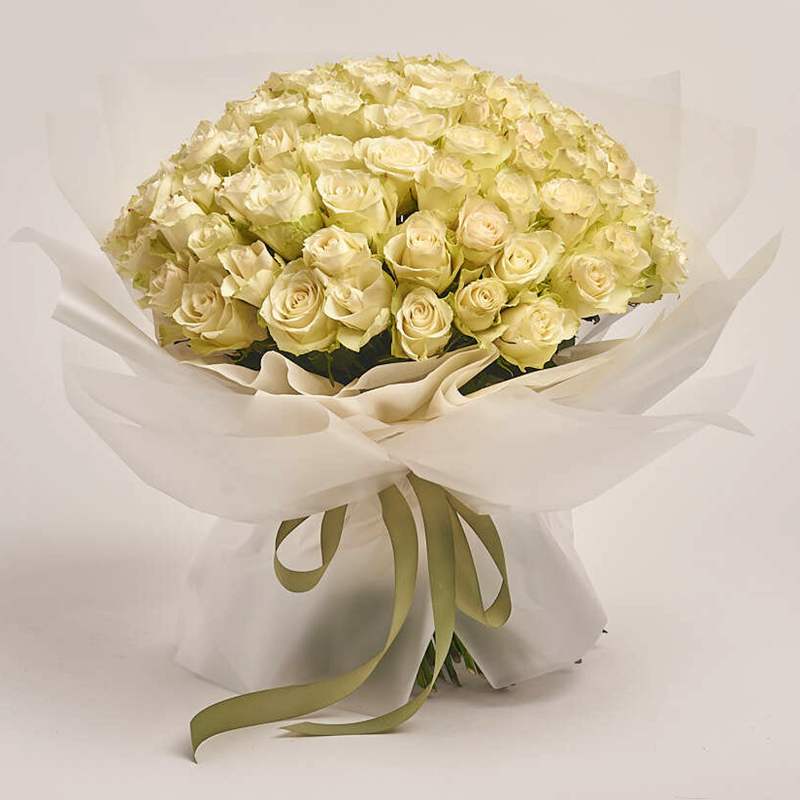 Букет из 101 белой розы Атена