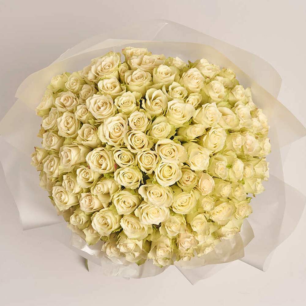 Букет из 101 белой розы Атена
